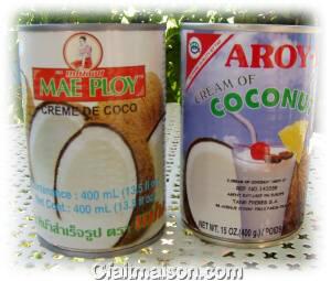 Conserves de crme de coco.