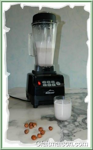 lait cru de noisettes au blender Lacor