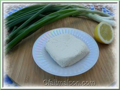 Fromage vgtal avec du lait de soja coagul par du jus de citron.