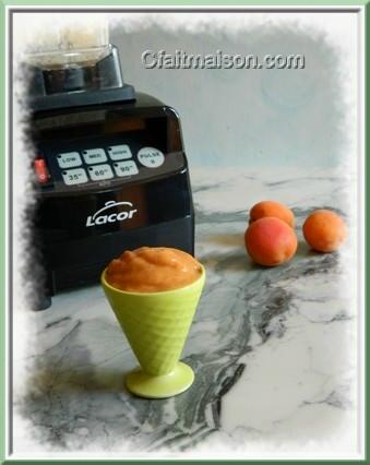 Glace aux abricots au blender Lacor.