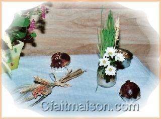 Briochettes et mini-bouquet de gramines.