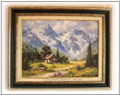 Tableau : paysage montagnard.