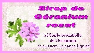 Sirop de granium : tiquette.