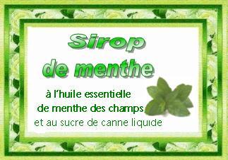 Sirop de menthe : tiquette.