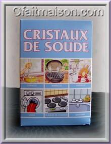 Paquet de cristaux de soude.