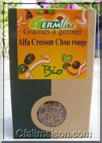 Paquet de mlange de graines alfa, cresson, chou rouge de Germline