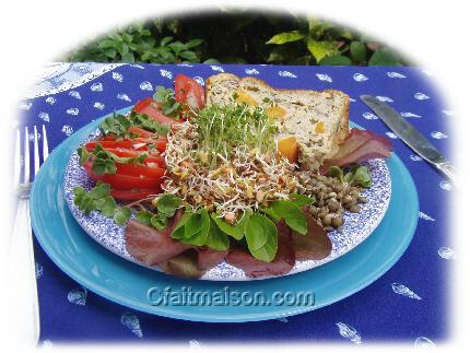 Graines germes prsentes sur assiette