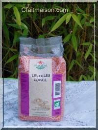 Paquet de graines de lentilles corail bio