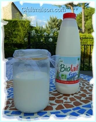 Kfir de lait au lait cru.