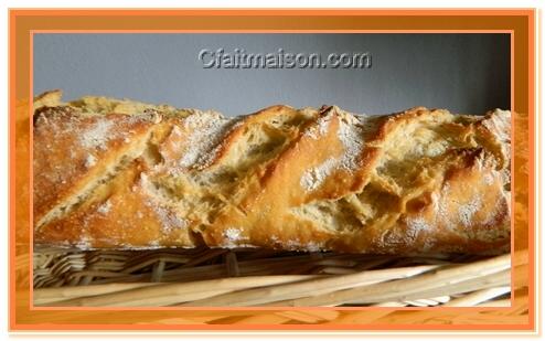 Baguette farine sans ptrissage