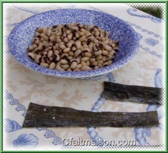 Cuisson de haricots cornille avec du kombu