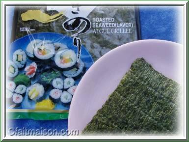 Sushi nori aux algues 10 feuilles Bio