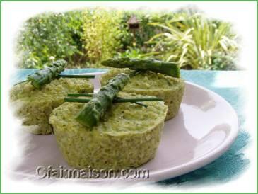 Timbale d'asperges au quinoa.