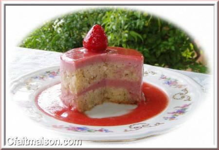 Bavarois sans lait aux fraises tranch.