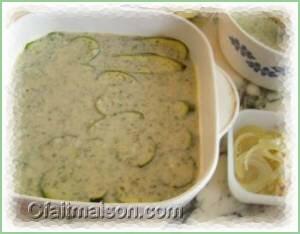 Courgettes en sauce blanche.