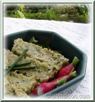 Terrine de courgettes aux flocons de quinoa.