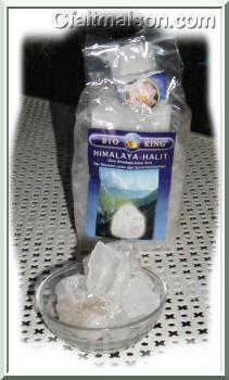 Cristaux de sel blancs Halite de l'Himalaya.