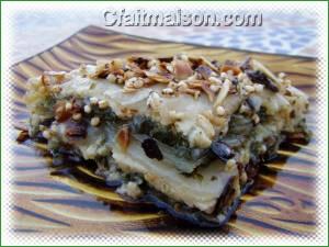 Lasagnes de feuilles de riz aux blettes.