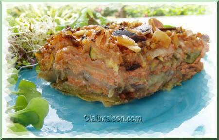 Lasagnes de feuilles de riz aux lgumes.