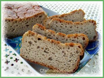 Pain au levain de sarrasin fermentescible en sachet.