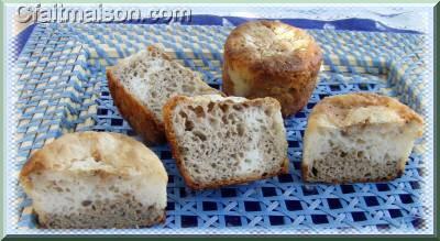 Petits pains marbrs riz, sarrasin et pavot avec de la gomme de guar.