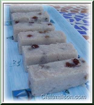 Polenta de riz sucre prpare dans des alvoles  financiers.