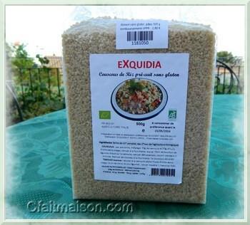 couscous ou taboulé de riz complet précuit BIO sans gluten et sans allergènes.