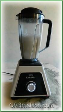 prparation du lait de riz cru avec le blender Komomix